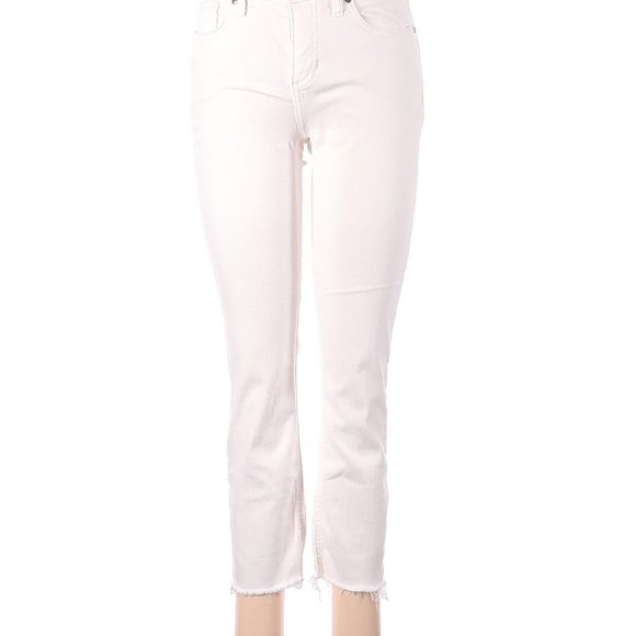 0293 Lauren Conrad white jeans with fringe hem Sz 4 - Picture 2 of 8